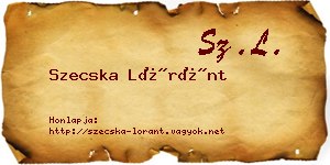 Szecska Lóránt névjegykártya