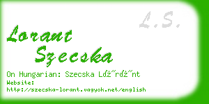 lorant szecska business card